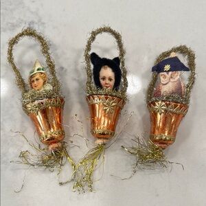 Vintage Style Copper and Gold Halloween Hanging Ornaments